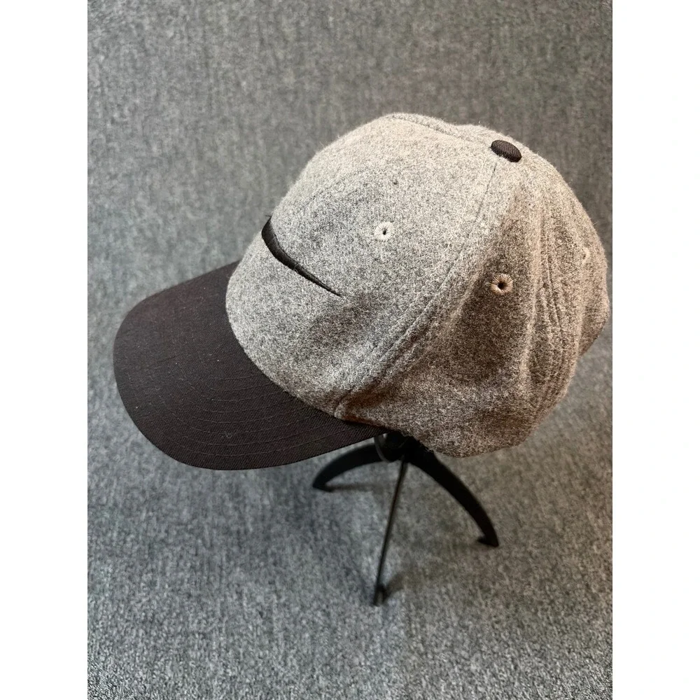 Vintage Nike Wool Blend Swoosh Baseball Cap Grey Black One Size Fits All